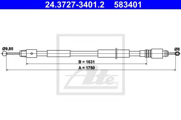 VAG 7L0 609 721 A Трос, стоянкова гальмівна система