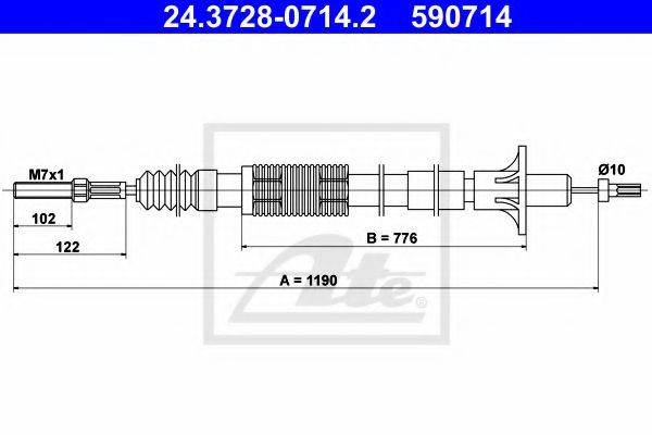 BENDIX 422077B Трос, управління зчепленням