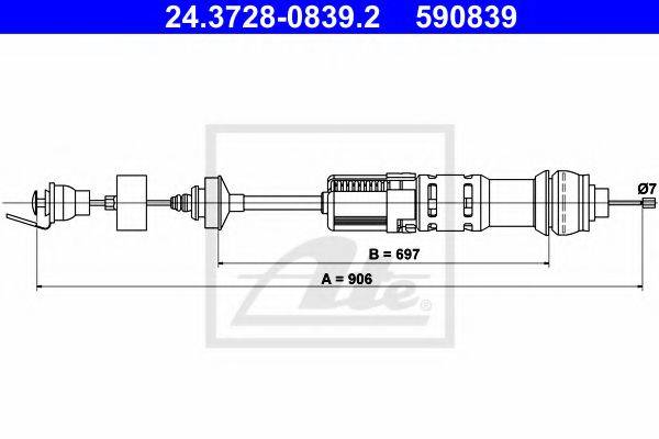 NK 921944 Трос, управління зчепленням