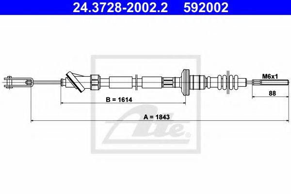 SUZUKI 2371057B12 Трос, управління зчепленням