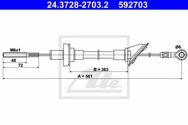 BENDIX 422033B Трос, управління зчепленням