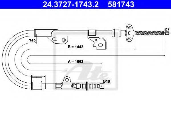 NISSAN 365301N900 Трос, стоянкова гальмівна система