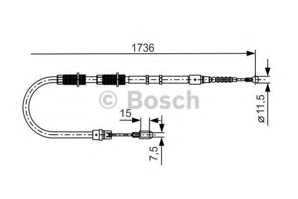 VW 8E0 609 721 AR Трос, стоянкова гальмівна система