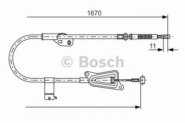 BOSCH 1987477943 Трос, стоянкова гальмівна система