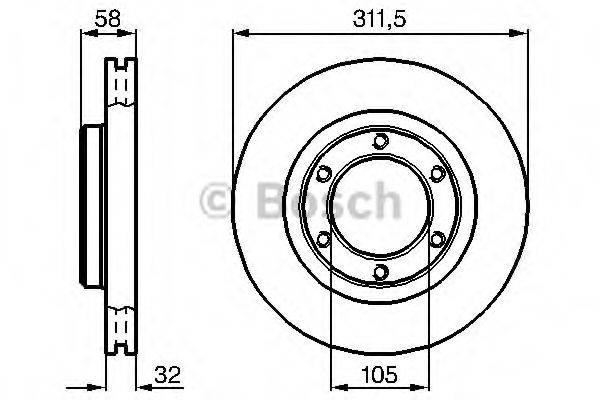 BOSCH 0986478580 гальмівний диск