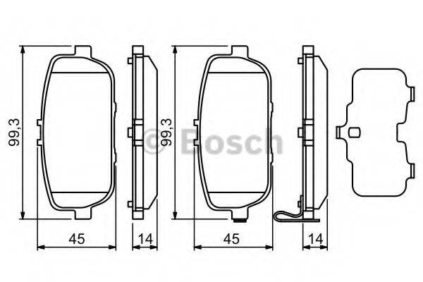 BOSCH 0986494190 Комплект гальмівних колодок, дискове гальмо