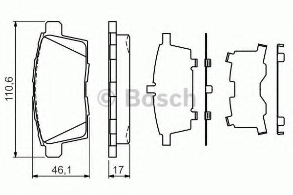 BOSCH 0986494376 Комплект гальмівних колодок, дискове гальмо