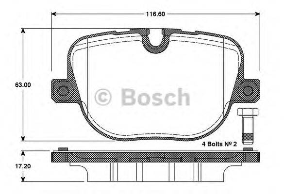 BOSCH 0986TB3097 Комплект гальмівних колодок, дискове гальмо