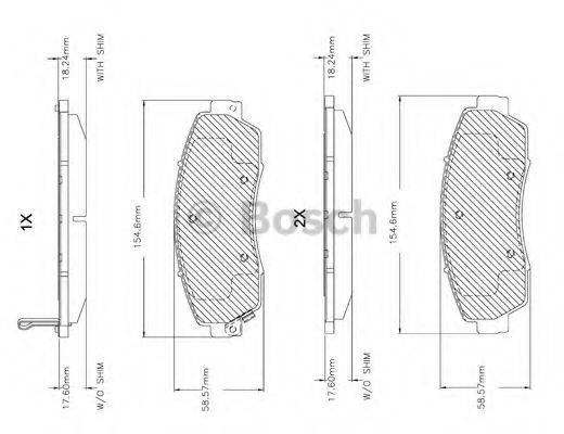 BOSCH F03B150149 Комплект гальмівних колодок, дискове гальмо