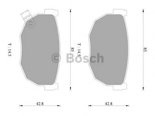 BOSCH 0986AB2451 Комплект гальмівних колодок, дискове гальмо