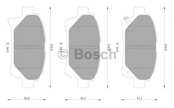 BOSCH BP2503 Комплект гальмівних колодок, дискове гальмо