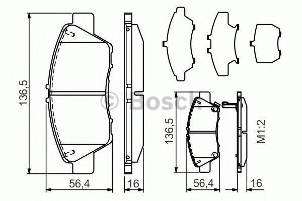 BOSCH 0986TB3185 Комплект гальмівних колодок, дискове гальмо