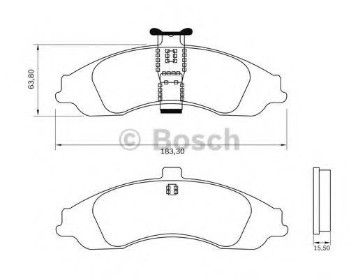 BOSCH 0986BB0306 Комплект гальмівних колодок, дискове гальмо