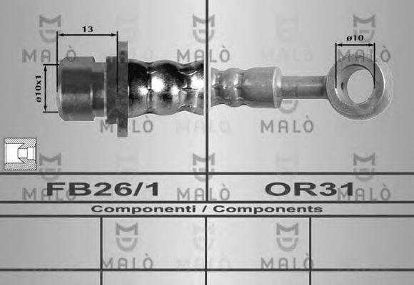 MALO 80291 Гальмівний шланг