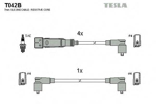 TESLA T042B Комплект дротів запалювання