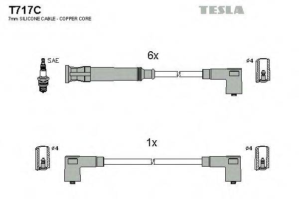 TESLA T717C Комплект дротів запалювання