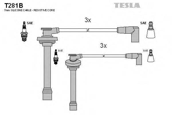 TESLA T281B Комплект дротів запалювання