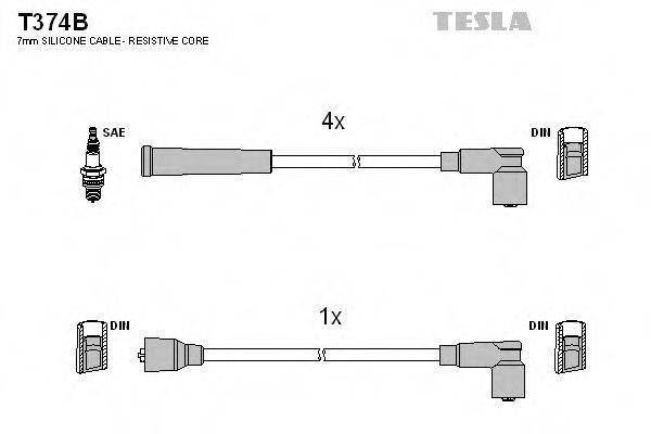 TESLA T374B Комплект дротів запалювання