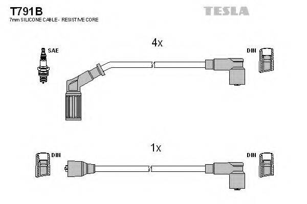 TESLA T791B Комплект дротів запалювання