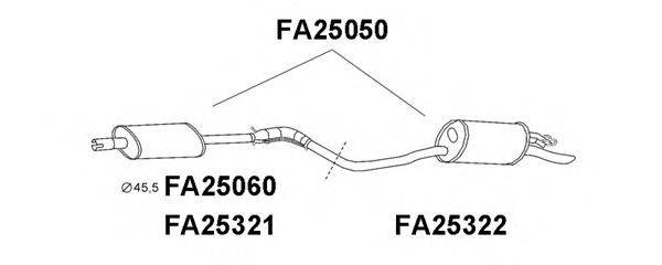 VENEPORTE FA25050 Глушник вихлопних газів кінцевий
