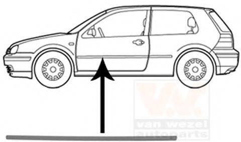 VW 1J3853515BGRU Облицювання / захисна накладка, двері