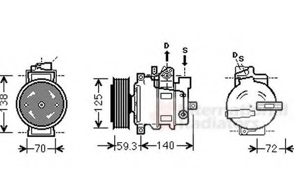 VAN WEZEL 0300K313 Компресор, кондиціонер