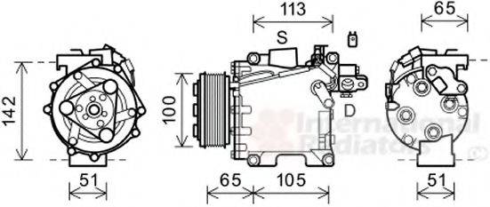 VAN WEZEL 2500K278 Компресор, кондиціонер