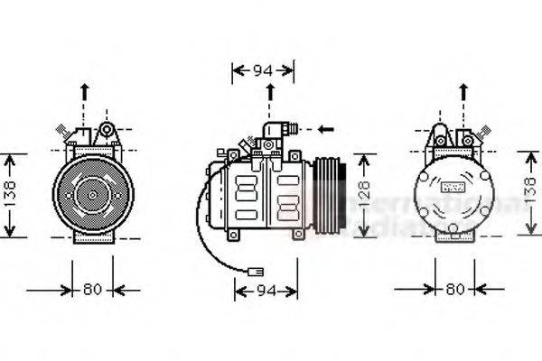 VAN WEZEL 0300K182 Компресор, кондиціонер