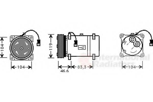 VAN WEZEL 0900K216 Компресор, кондиціонер