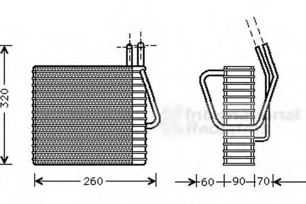 VAN WEZEL 2100V025 Випарник, кондиціонер