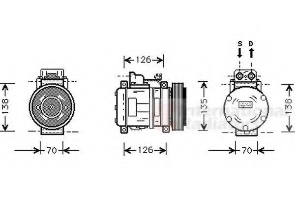 VAN WEZEL 3000K054 Компресор, кондиціонер