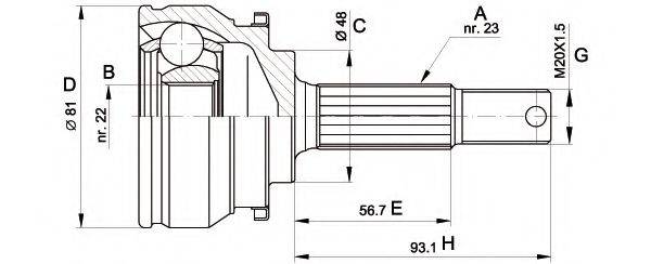 OPEN PARTS CVJ519410 Шарнірний комплект, приводний вал