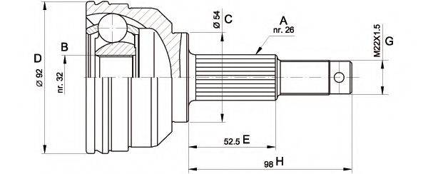 LPR KMB222 Шарнірний комплект, приводний вал