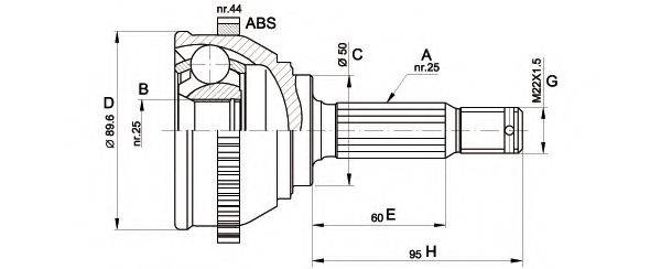 OPEN PARTS CVJ535710 Шарнірний комплект, приводний вал