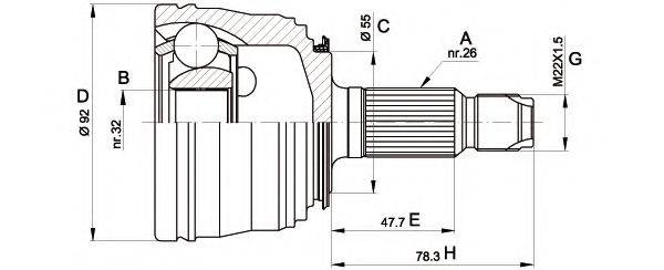 OPEN PARTS CVJ539510 Шарнірний комплект, приводний вал