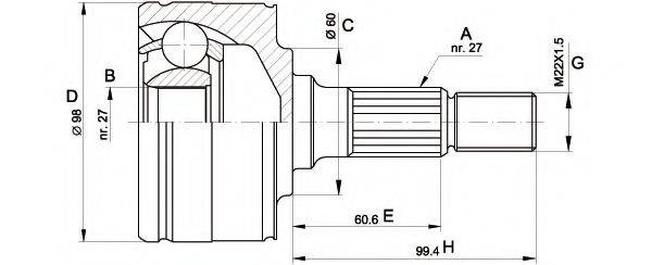MERCEDES-BENZ A6383341634 Шарнірний комплект, приводний вал