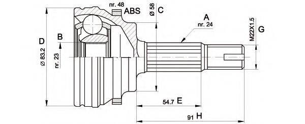 OPEN PARTS CVJ550810 Шарнірний комплект, приводний вал