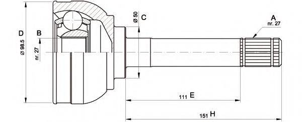 OPEN PARTS CVJ556310 Шарнірний комплект, приводний вал