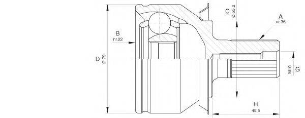 OPEN PARTS CVJ563010 Шарнірний комплект, приводний вал