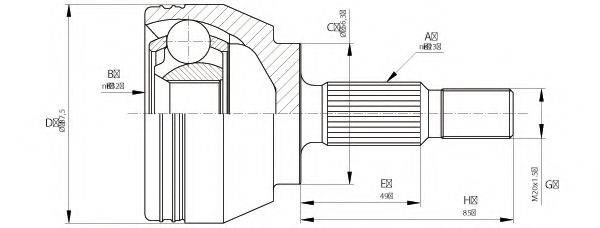 OPEN PARTS CVJ568410 Шарнірний комплект, приводний вал