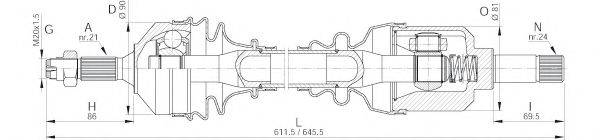 OPEN PARTS DRS612300 Приводний вал