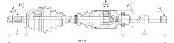 OPEN PARTS DRS619900 Приводний вал