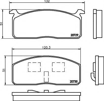 TOYOTA 0449135022 Комплект гальмівних колодок, дискове гальмо