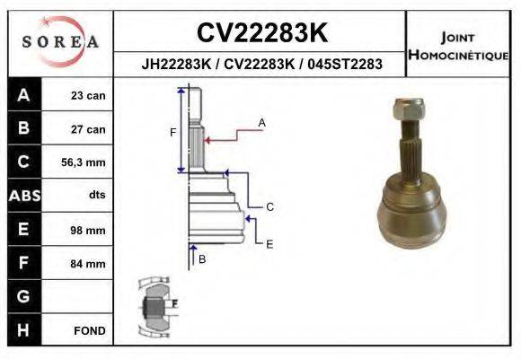 EAI CV22283K Шарнірний комплект, приводний вал