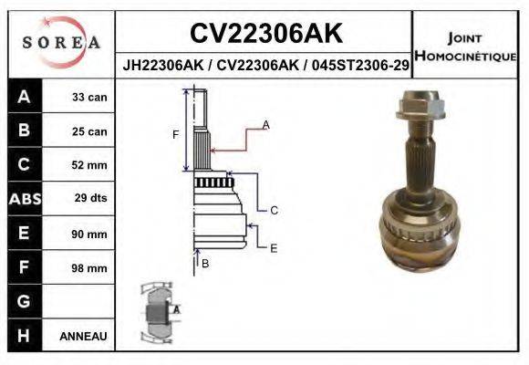 EAI CV22306AK Шарнірний комплект, приводний вал