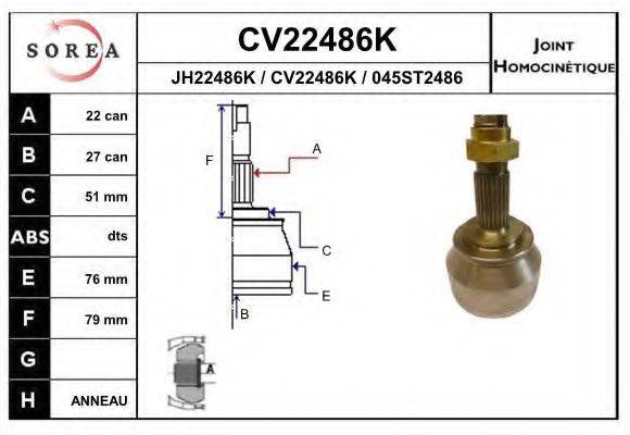 SNRA JH22486K Шарнірний комплект, приводний вал