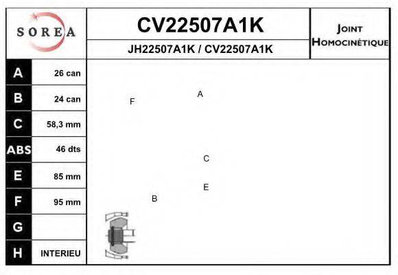 EAI CV22507A1K Шарнірний комплект, приводний вал