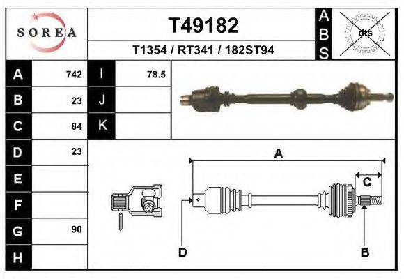 EAI T49182 Приводний вал