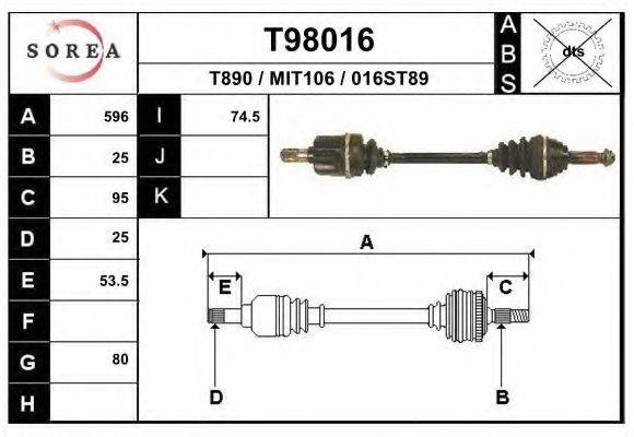 EAI T98016 Приводний вал