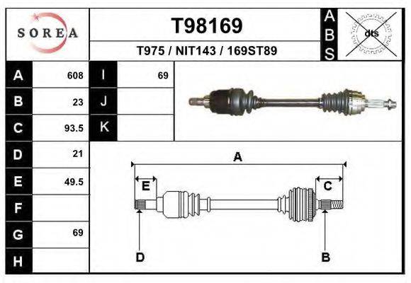 EAI T98169 Приводний вал